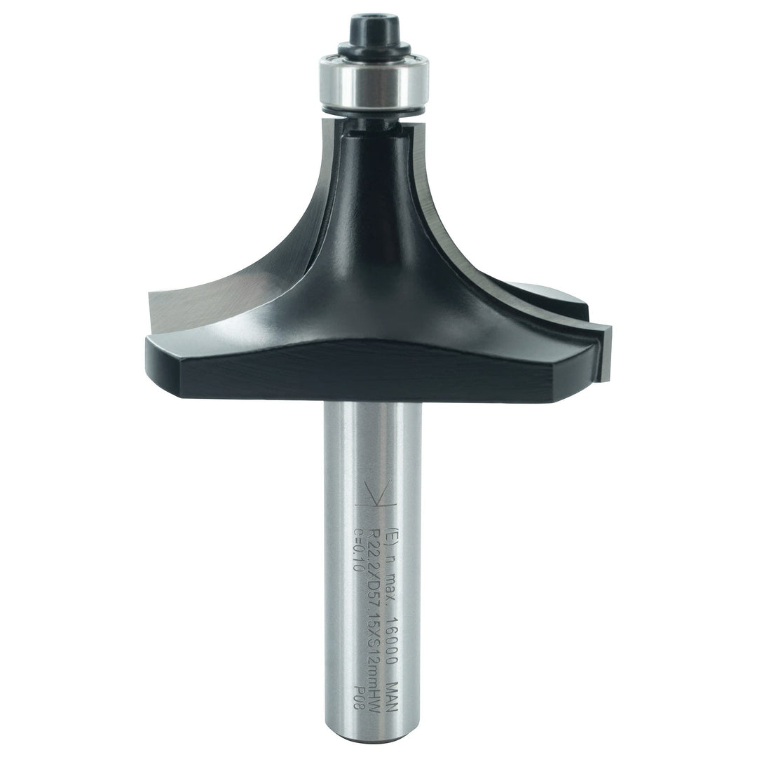 ENT 14386 Abrundfräser HW, Schaft (S) 12 mm, Durchmesser (D) 57,1 mm, NL 28,6 mm, R 22,2 mm, SL 45 m