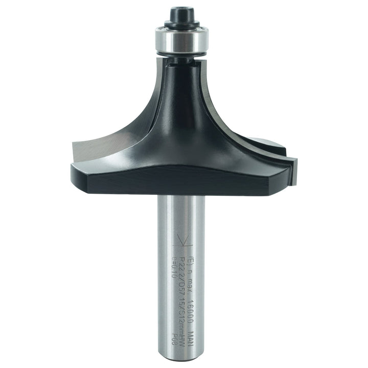 ENT 14386 Abrundfräser HW, Schaft (S) 12 mm, Durchmesser (D) 57,1 mm, NL 28,6 mm, R 22,2 mm, SL 45 m