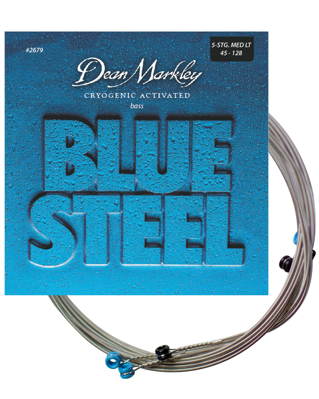 Dean Markley 2679 Blue Steel Saiten für Bassgitarren, Stärke ML .045-.128, 5 Stück, Blue Steel Bass