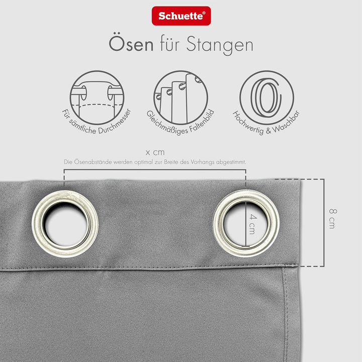 Schuette® Verdunkelungs-Vorhang Gardine mit Ösen ● Millenium Velvet: Olives Garden (Grün) ● 135x130c