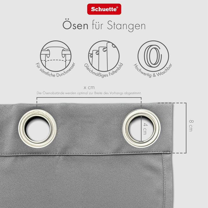 Schuette® Verdunkelungs-Vorhang Gardine mit Ösen ● Millenium Velvet: Anchor (Blau) ● 135x150cm Breit