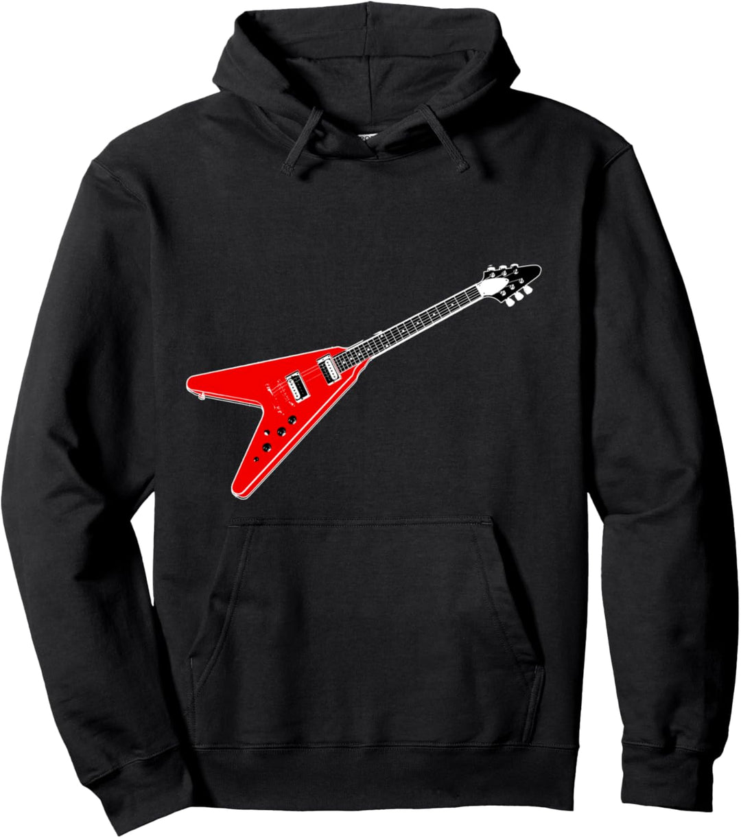 Flying V Gitarre Hard Heavy Metal Musik Rock Band wear Pullover Hoodie