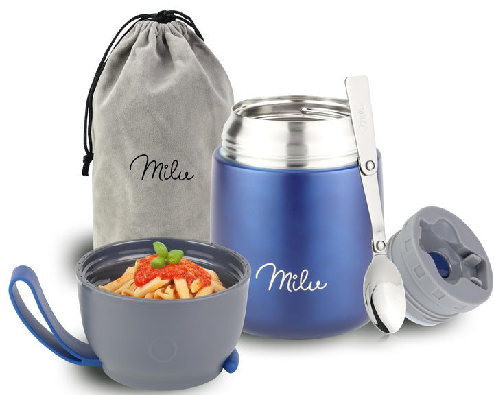 Milu® Thermobehälter 450, 650ml | Edelstahl Warmhaltebehälter | Essensbehälter | Speisegefäss Babyna