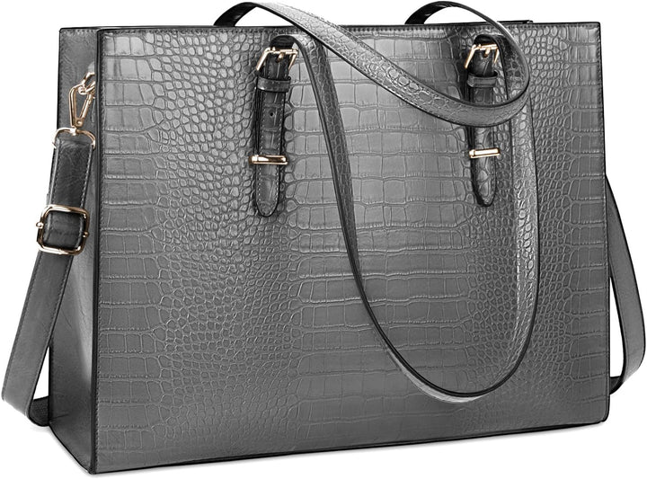 Lubardy Handtasche Damen Shopper Damen Gross Laptop Tasche 15.6 Zoll Elegant PU Leder Umhängetasche