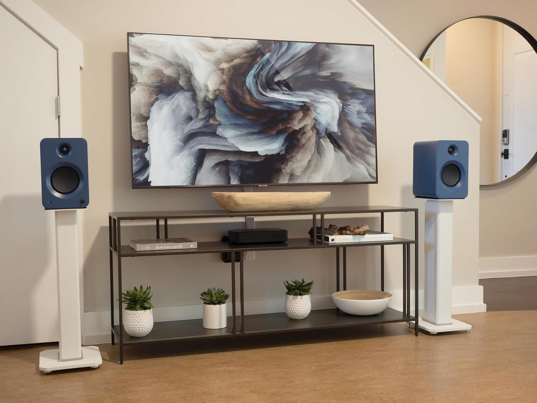 Kanto SX26W Universal Fillable Speaker Floor Stands for Bookshelf Speakers | 26" Tall | Dedicated Ca