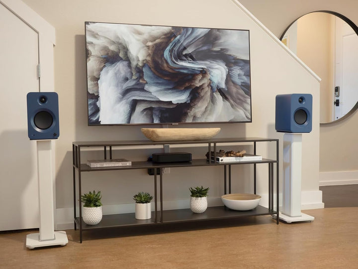Kanto SX26W Universal Fillable Speaker Floor Stands for Bookshelf Speakers | 26" Tall | Dedicated Ca