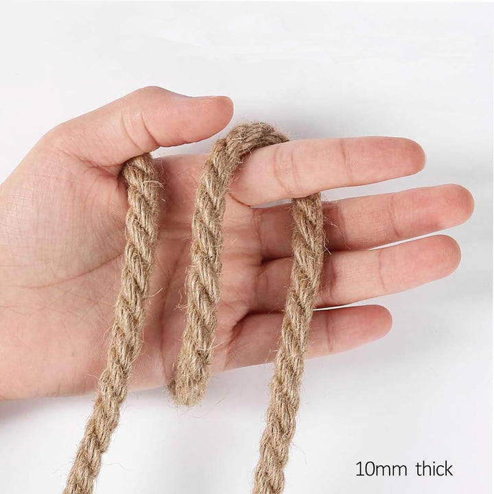 Aoneky Natur Sisal Seil 6mm/8mm/10mm, 10M-100M - Hanfseil für Kratzbaum, Dekoration, Geschenk Verpac