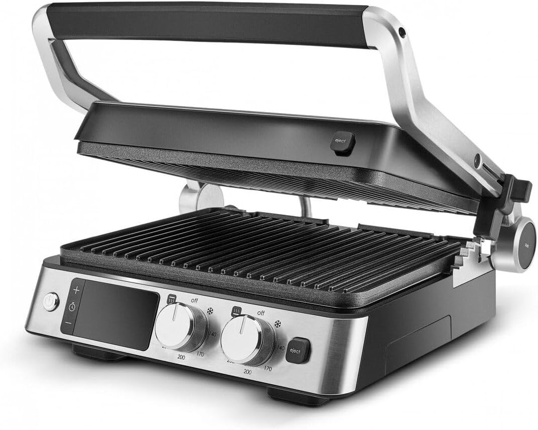 Karaca Compact Steel Sear & Grill Inox 2008 Sandwichmaker 3 in 1, Elektrogrill, Toaster Sandwichtoas