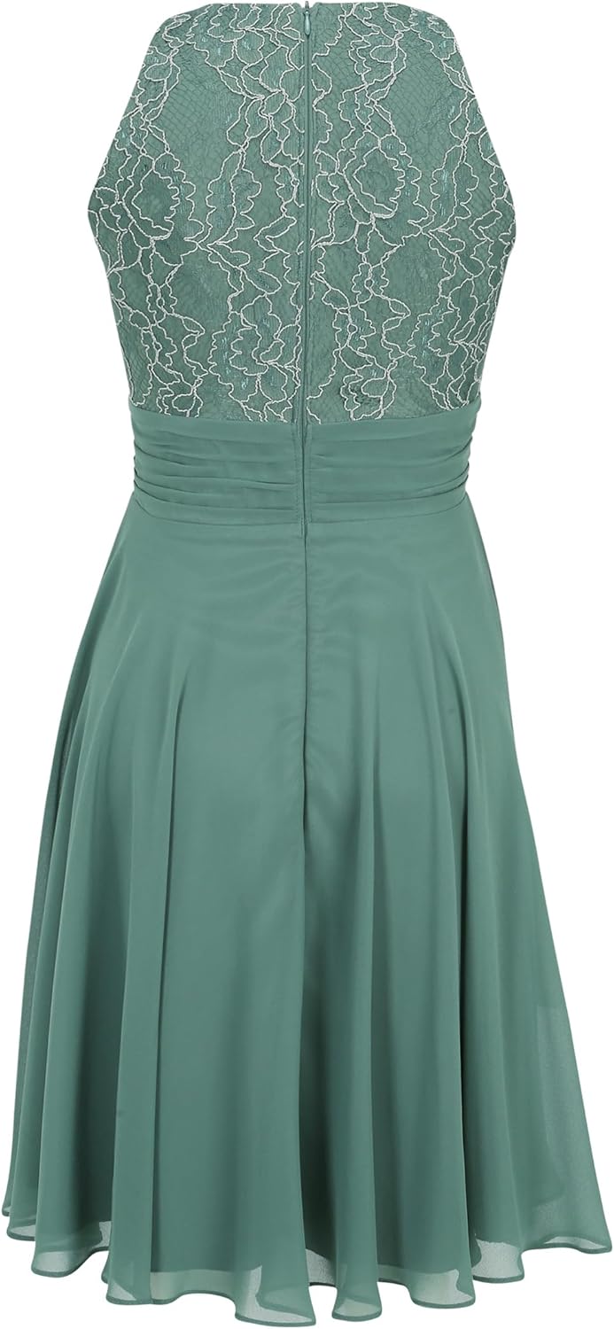 Vera Mont Damen Abendkleid mit Spitze 38 Dark Forest, 38 Dark Forest