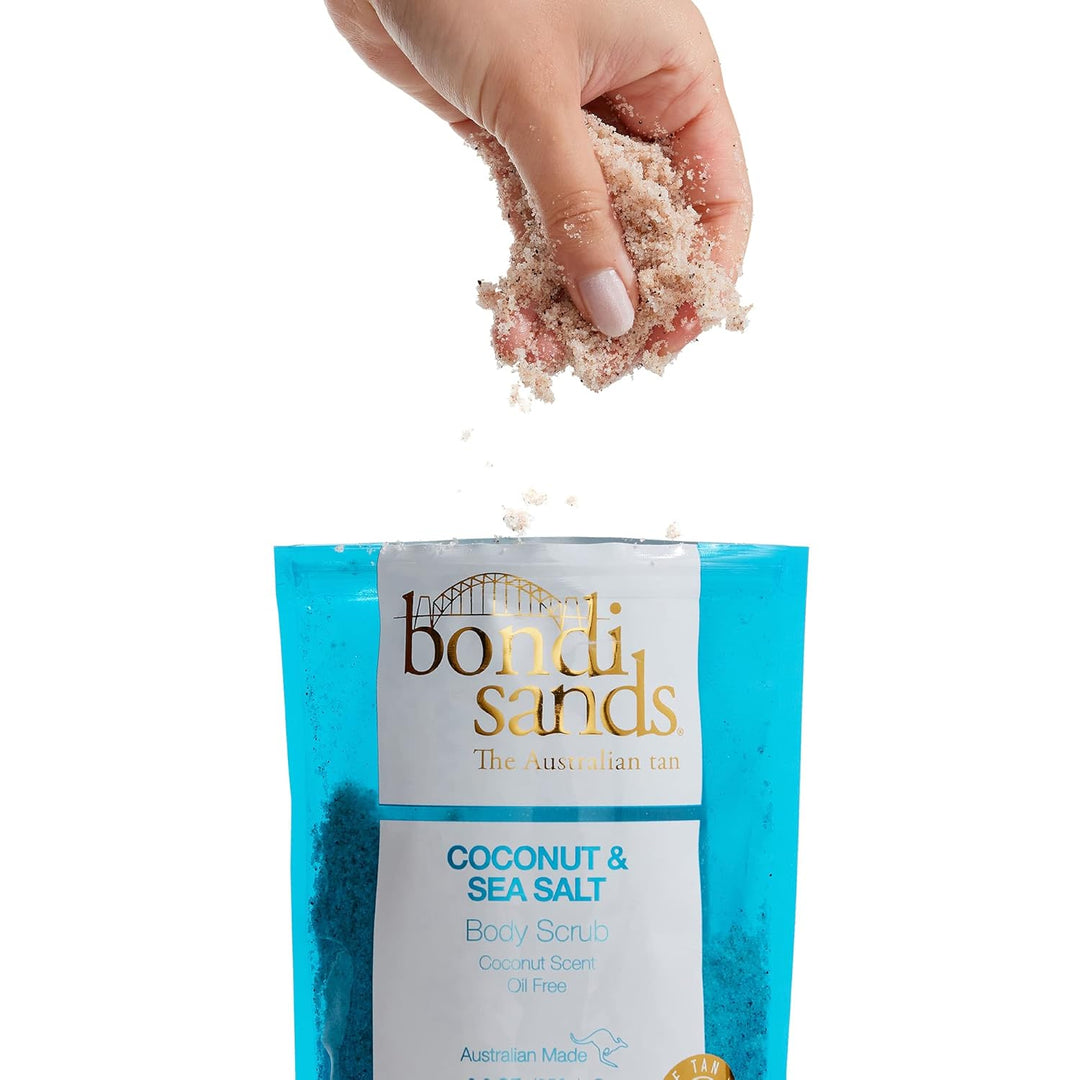 BONDI SANDS Coconut & Sea Salt Scrub | Ölfreie Formel Peelt sanft + entfernt Unreinheiten mit Kokosn