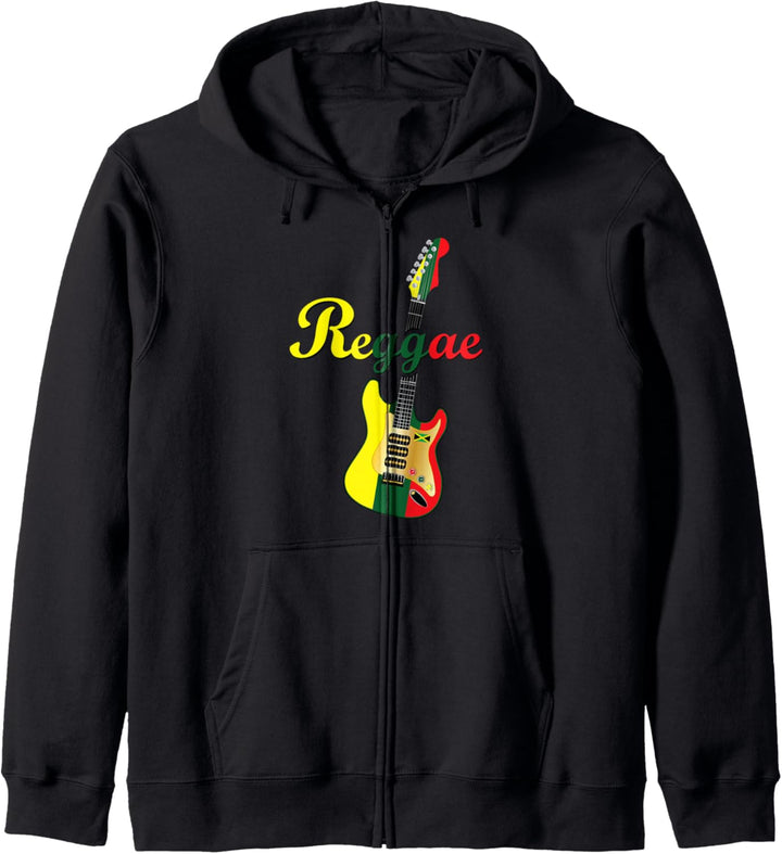 Coole Jamaika Reggae Mütze Gitarre Kapuzenjacke