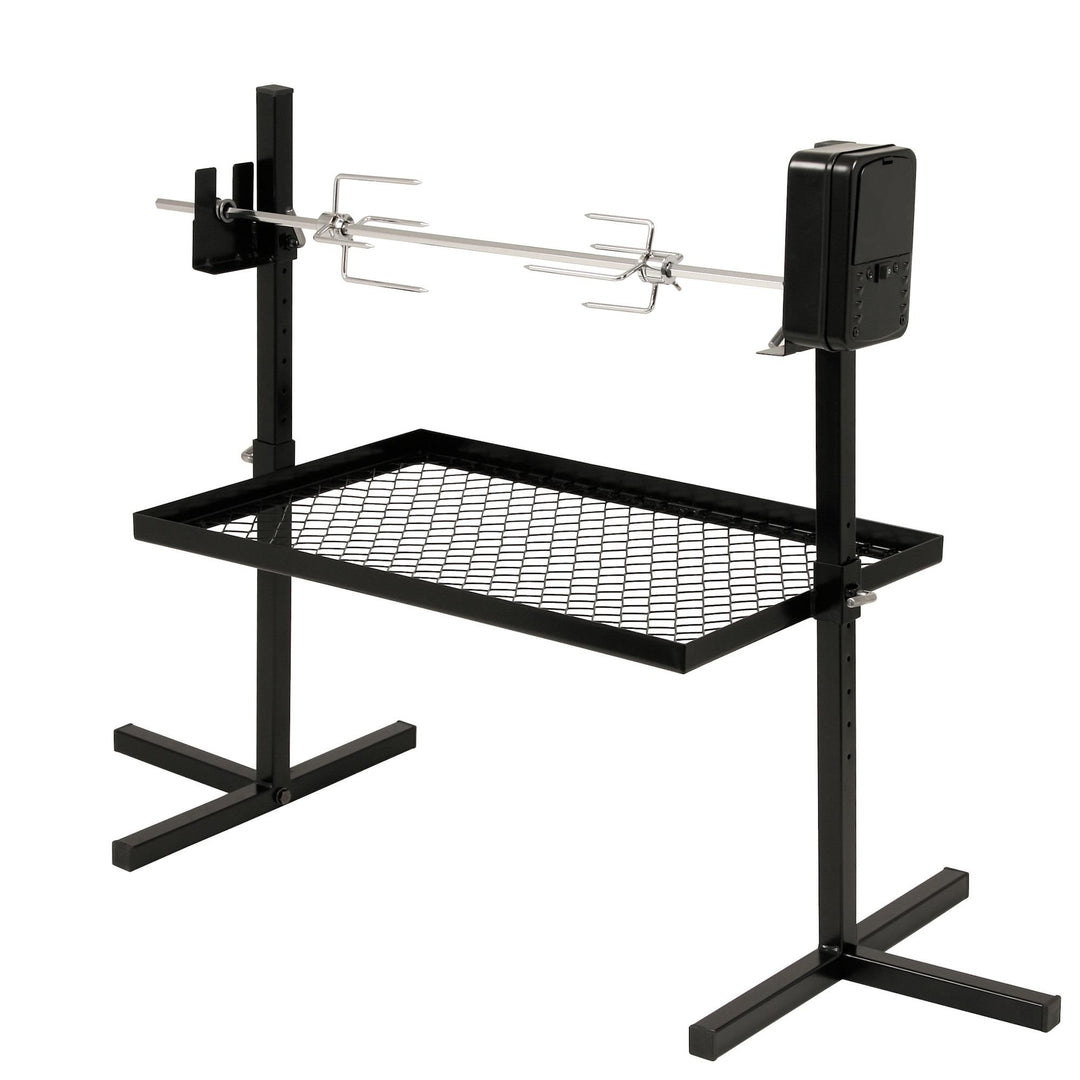 BBQ-Toro Grillspiess Set für Camping Ausflug, Lagerfeuer und mehr | 70 cm | 2 Fleischnadeln, Motor (