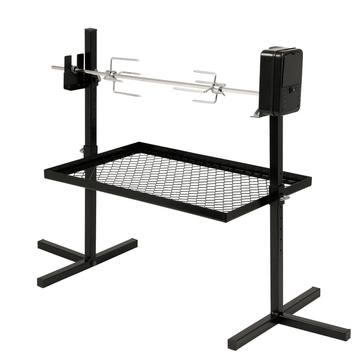 BBQ-Toro Grillspiess Set für Camping Ausflug, Lagerfeuer und mehr | 70 cm | 2 Fleischnadeln, Motor (
