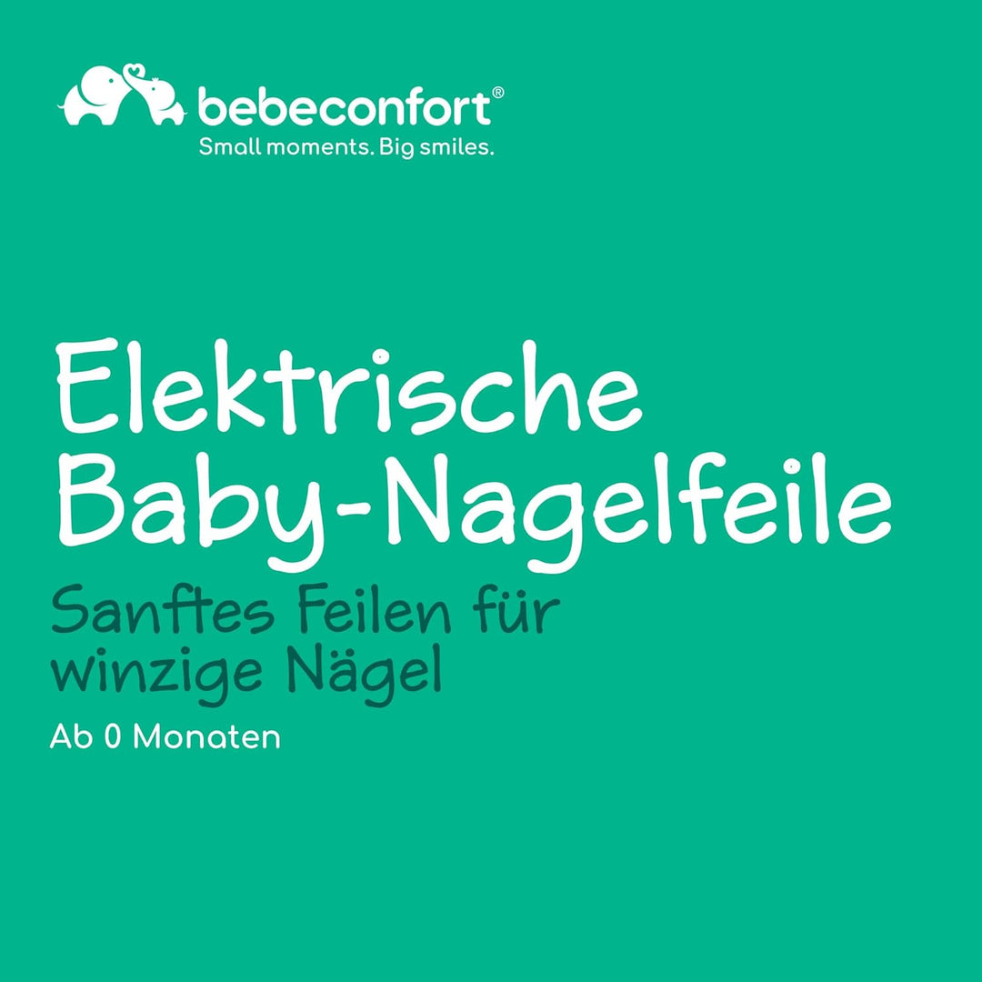 Bebeconfort Elektrische Baby-Nagelfeile, Ab Geburt, Babys + Kleinkinder, 7 Nagelfeilen mit Verschied