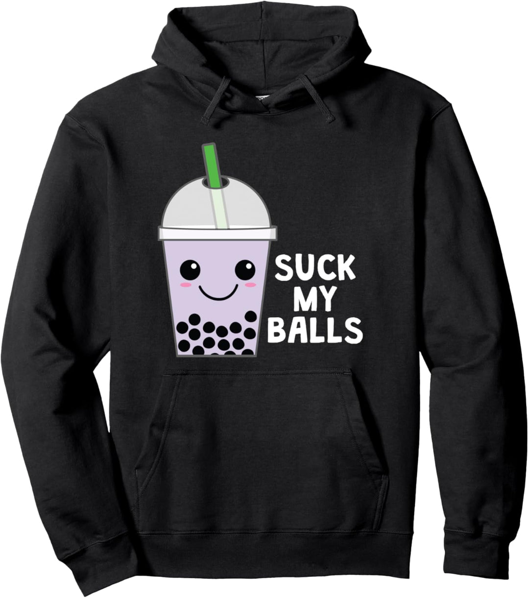 Boba Tee, Bubble Tea-Geschenk Kawaii - Suck My Balls Pullover Hoodie