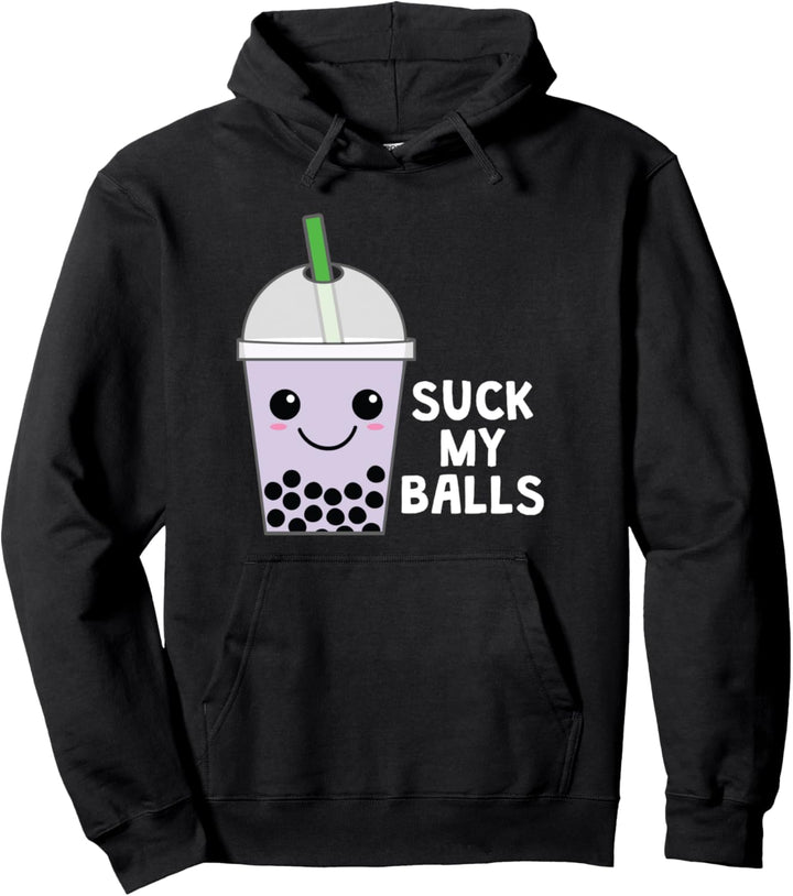 Boba Tee, Bubble Tea-Geschenk Kawaii - Suck My Balls Pullover Hoodie