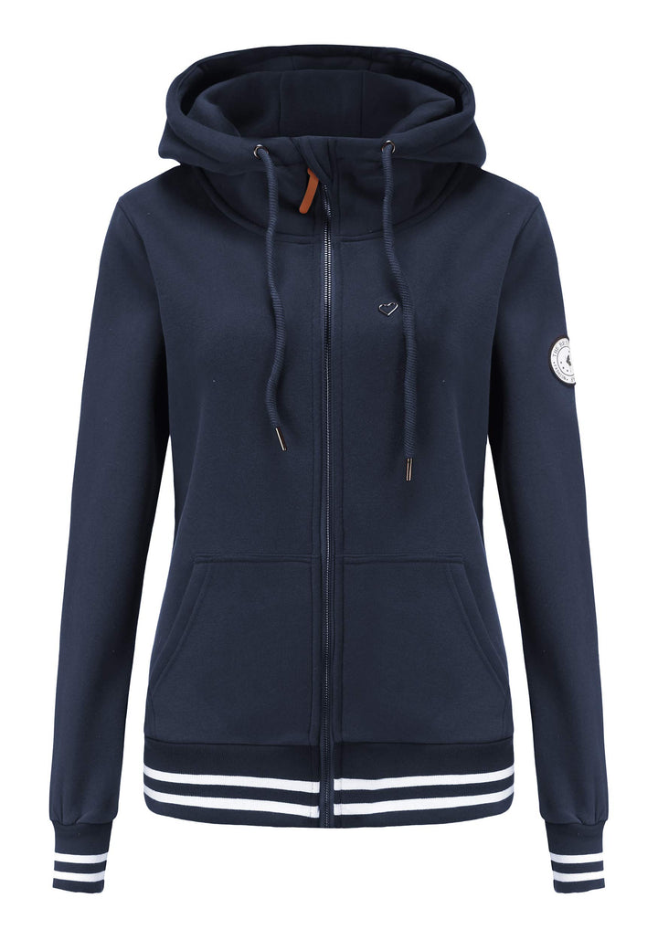 TrendiMax Damen Sweatjacke Kapuzenpullover Zip Hoodie Kapuzenjacke Winter Sweatshirt Jacke XXL Marin