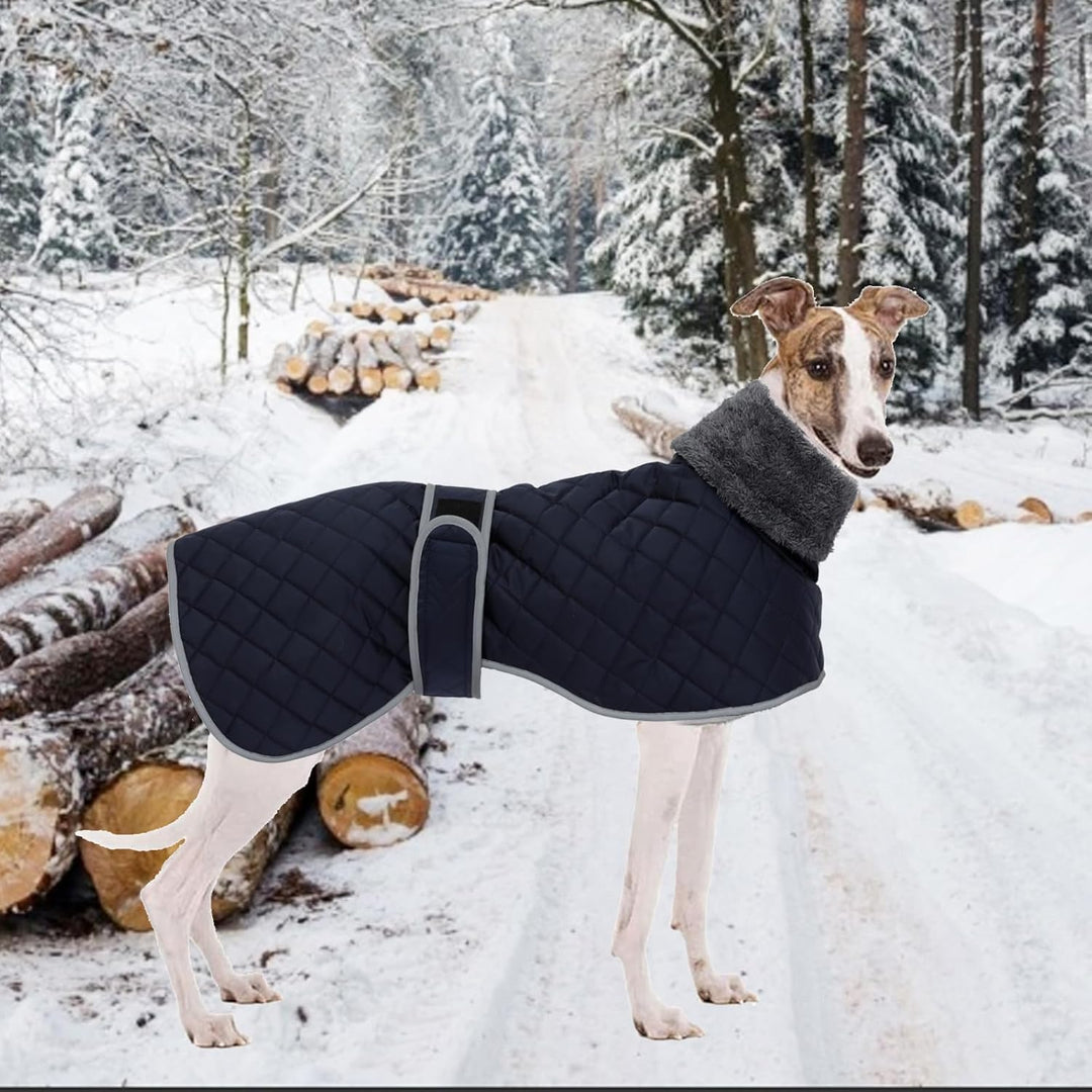 Geyecete Winter Windhunde Mantel,Warm Hundejacke mit Fleecefutter,wasserdicht,Winddicht,Verstellbare