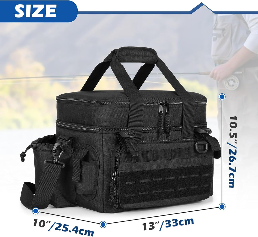 DSLEAF Angeltasche für 3500/3600 Angelboxen (nur Tasche), weiche Angelboxtasche mit wasserdichtem Bo