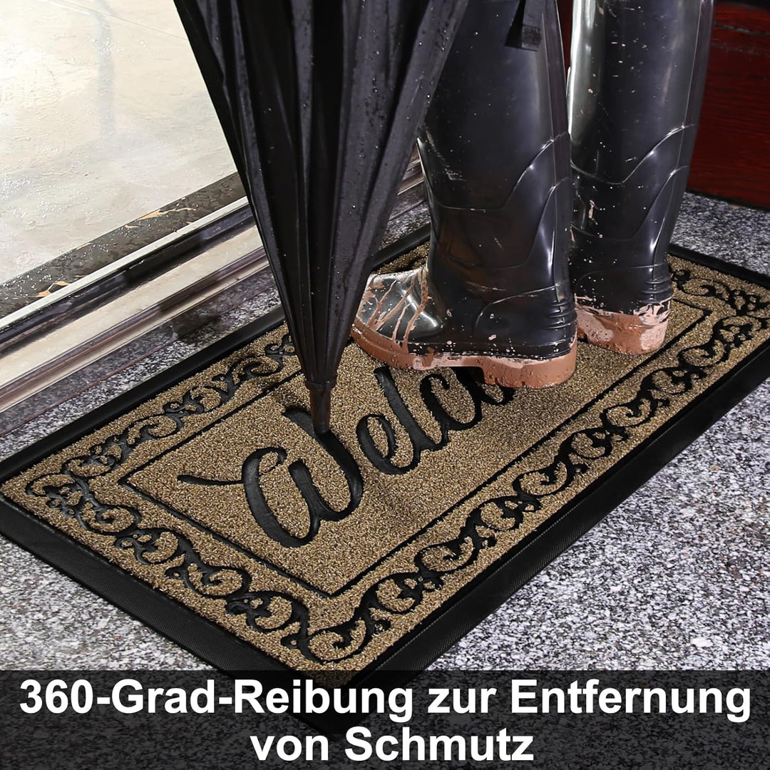 Yimobra Fussmatte Aussen, 92 x 61 cm, rutschfest, Wetterfest, Waschbar, Wellcome Schmutzfangmatte fü