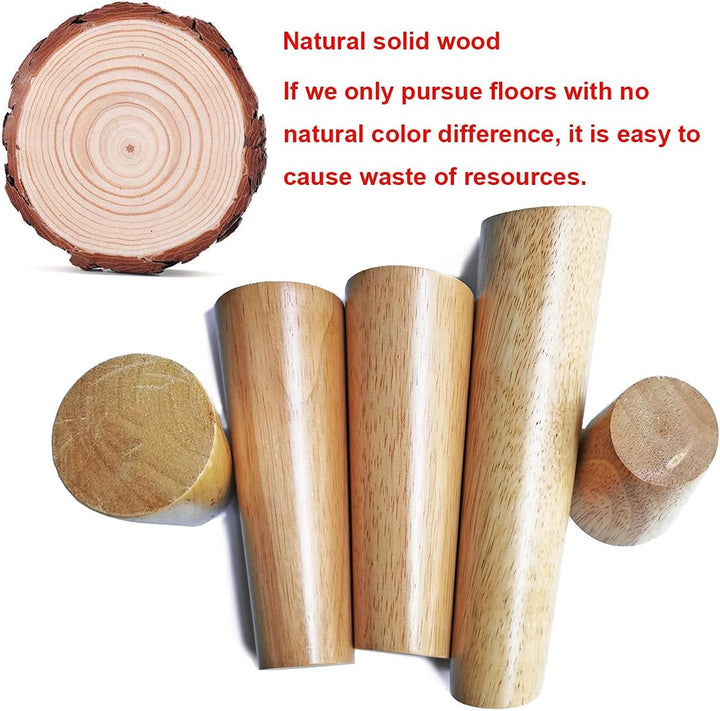 Qrity 4 Stück Möbelfüsse Holz, 6cm Ersatz Sofafüsse mit Montageplatten & Schrauben, für Schrank, Sof