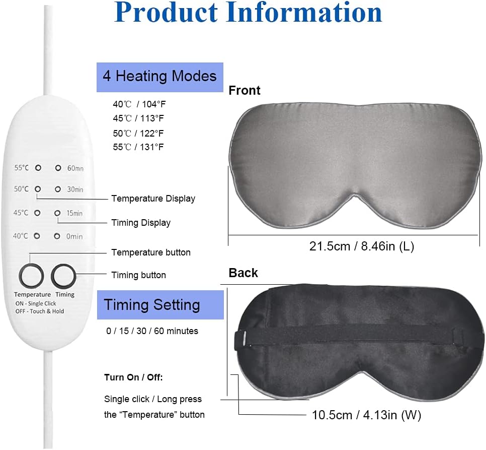 Beheizte Augenmaske, PJYU Seidenaugenmaske für geschwollene Augen, trockene Augen, Blepharitis-Behan