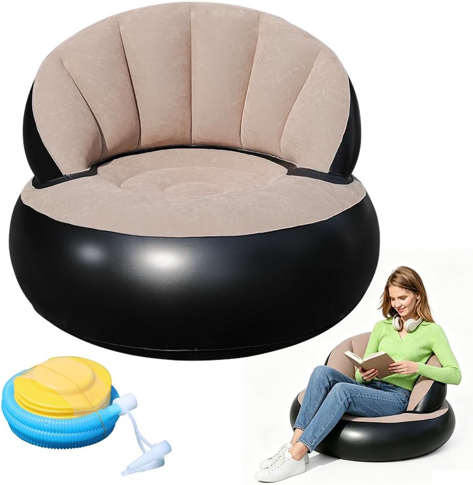 Aufblasbares Sofa, Aufblasbarer Sessel, Luftsofa, Campingsofa, Tragbare Flocking Sitzsack Aufblasbar