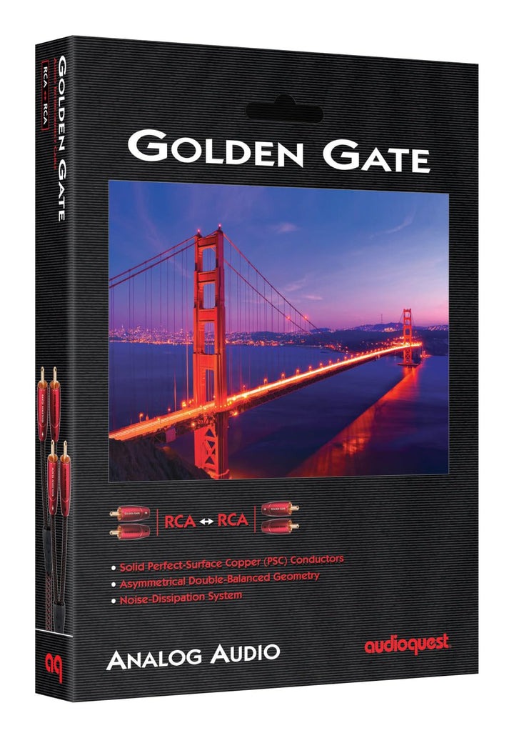 AudioQuest 2 m Golden Gate RCA Audiokabel 2 x RCA Schwarz - Audiokabel (2 x RCA, 2 x RCA, Kupfer, 2