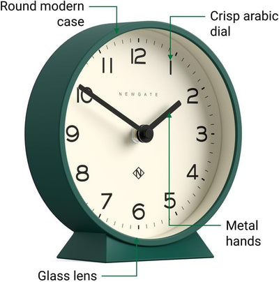 NEWGATE® M Mantel - Silent Sweep Kaminuhr - 'No Tick' - Moderne Kaminuhr - Kleine Uhr - Wohnzimmeruh
