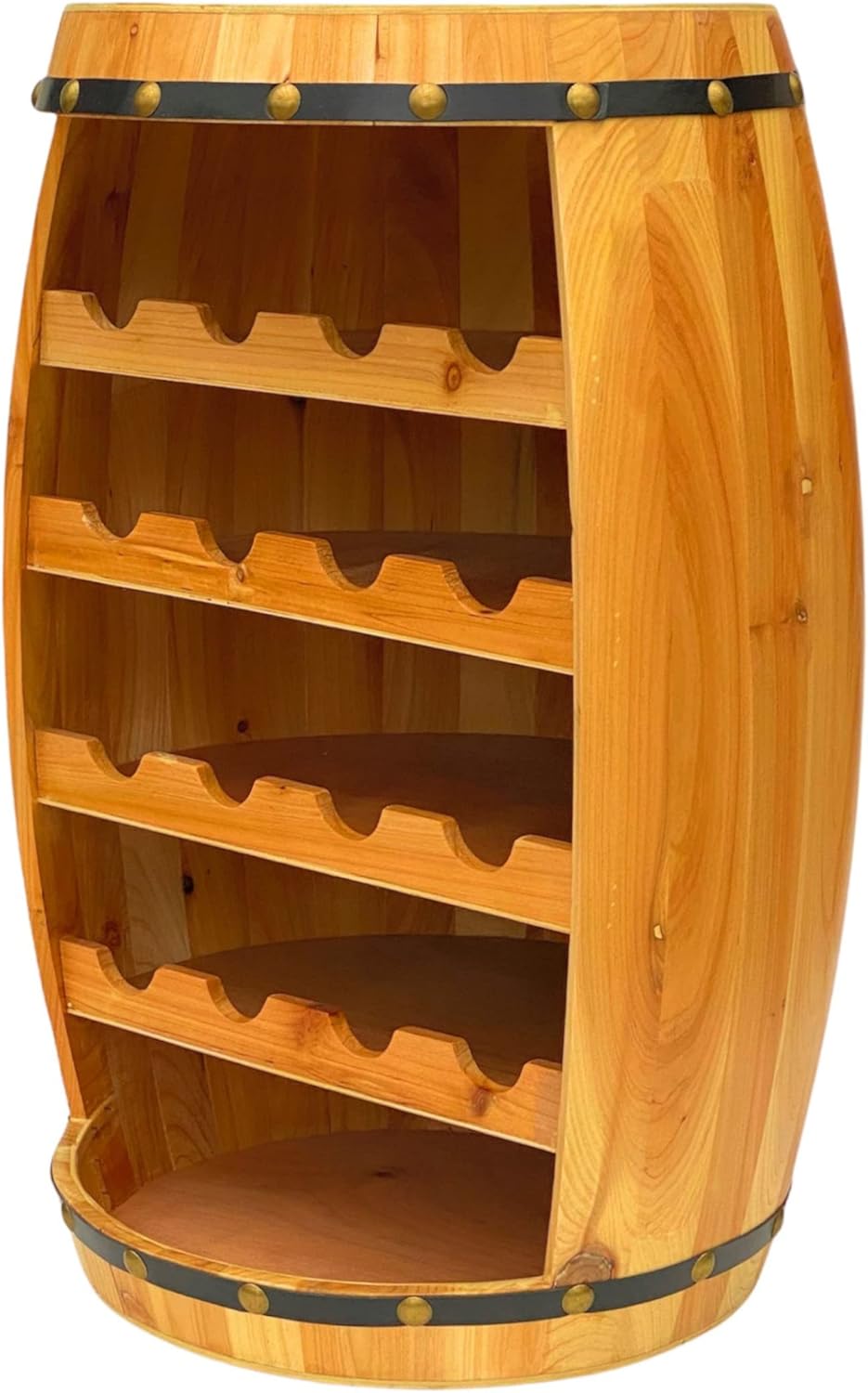 DanDiBo Weinregal Holz Weinfass Natur 70 cm 371 Bar Flaschenregal Flaschenständer Fass Holzfass