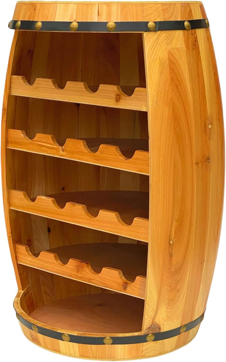 DanDiBo Weinregal Holz Weinfass Natur 70 cm 371 Bar Flaschenregal Flaschenständer Fass Holzfass