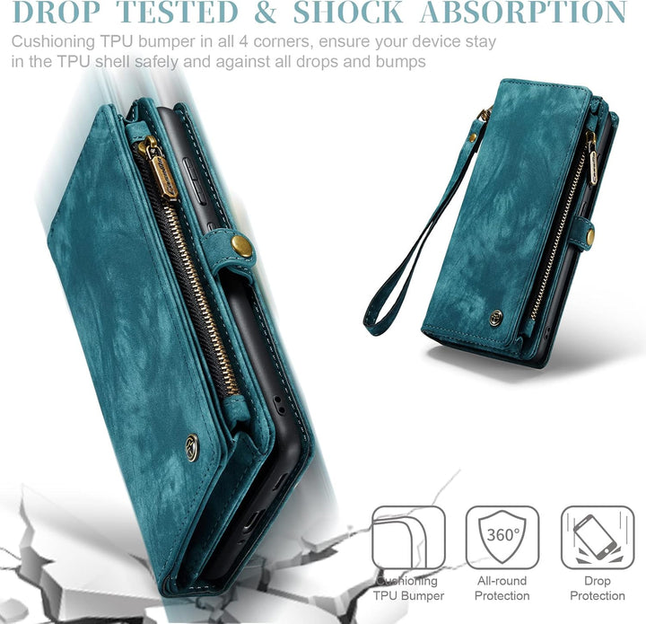 für Galaxy S21 Ultra Hülle, Stossfest Kartenfach Magnetisch Abnehmbare Tasche Handyhülle für Samsung