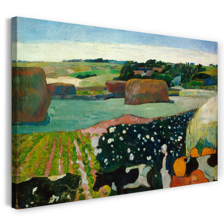 Leinwand (80x60cm): Paul Gauguin - Heuhaufen in der Bretagne 80x60 cm, 80x60 cm