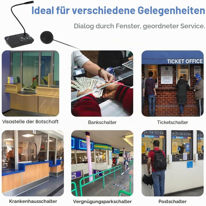 Fenstersprechanlage,Fenster Lautsprechersystem,Fenster Gegensprechanlage für Bank,Krankenhaus,Restau