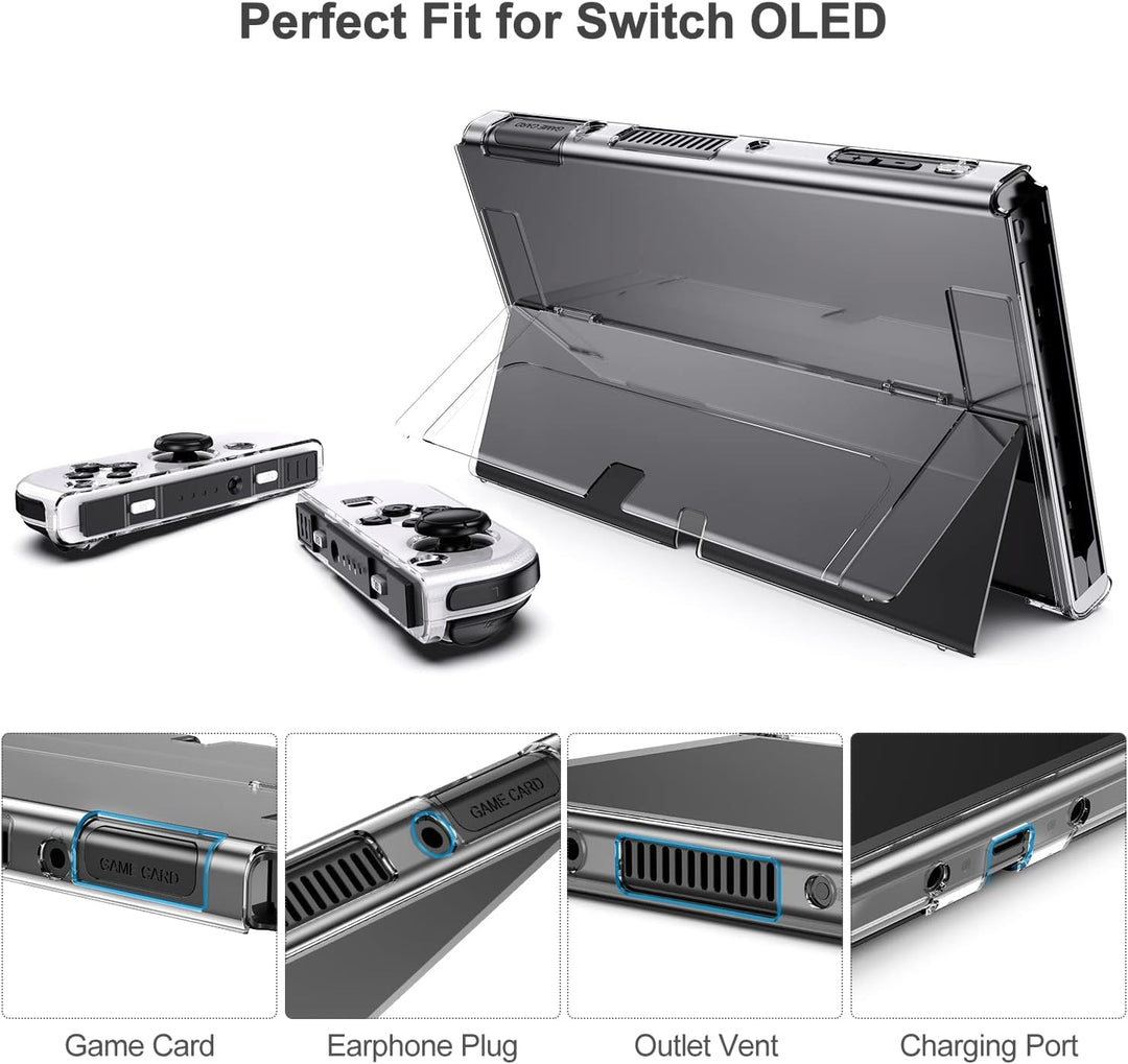Switch Tasche für NS Switch OLED - innoAura 18 in 1 Switch Zubehör mit Switch Hülle, Switch Spiele A