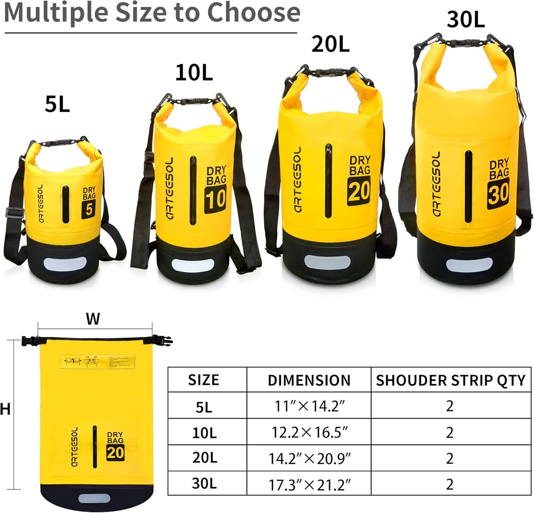 Dry Bag - 5L 10L 20L 30L Waterproof trockener Beutel/Sack wasserdichte Tasche mit Langem justierbare