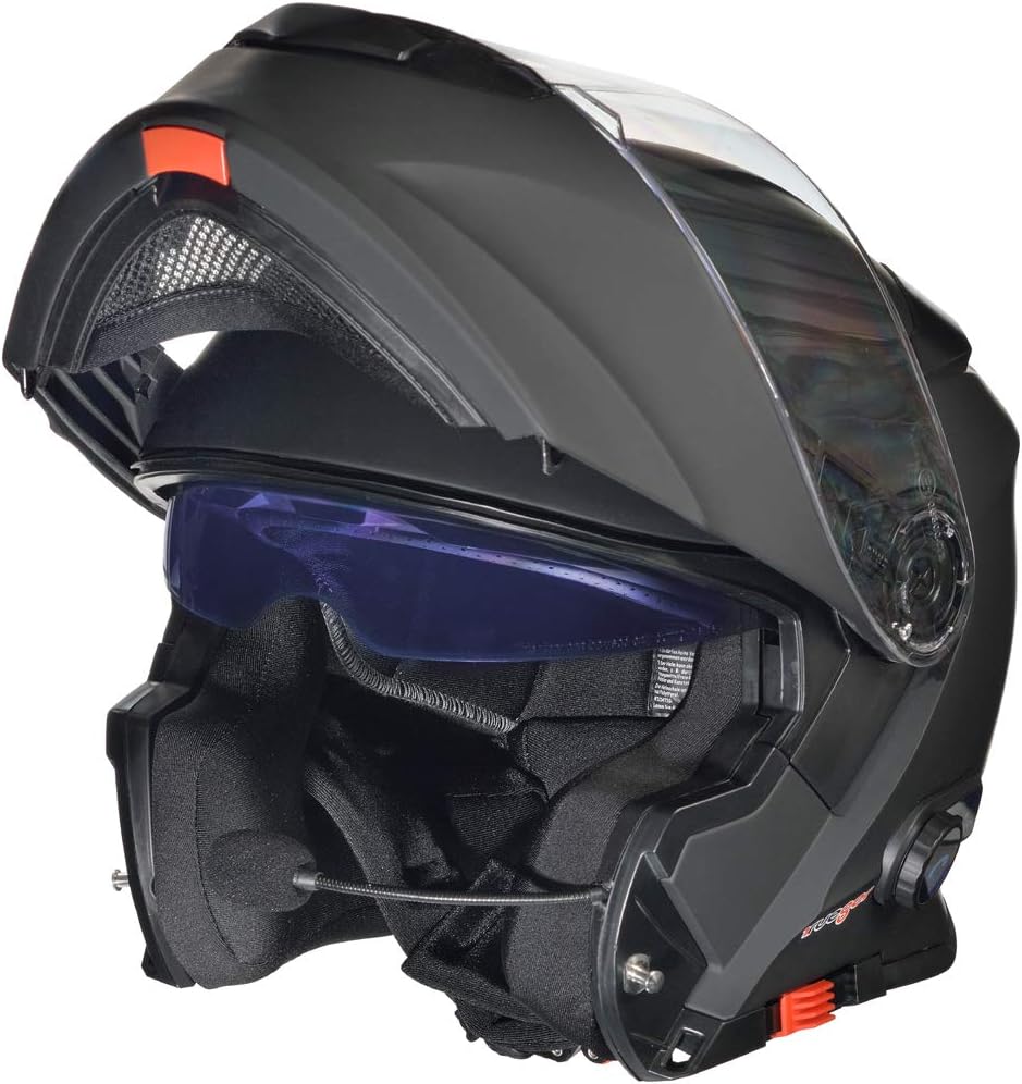 RS-983 Bluetooth Klapphelm Motorradhelm Conzept Motorrad Modular Helm rueger Schwarz Matt S (55-56),