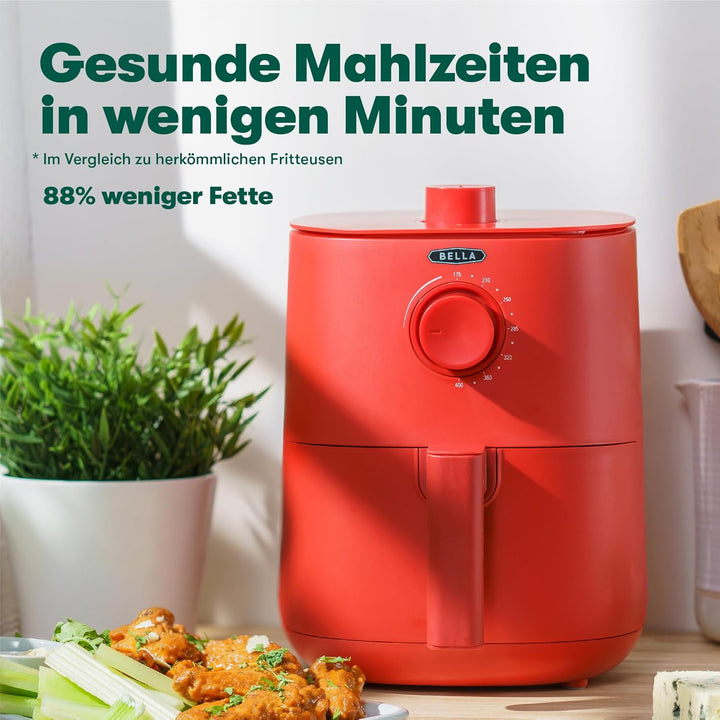 BELLA 2.9QT Manual Air Fryer Rot, Rot