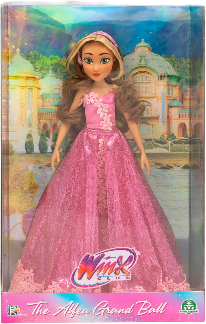 Winx Club Grand Ball Puppe – Flora im eleganten rosa Kleid mit Tiara – voll bewegliche Mode-Fee mit