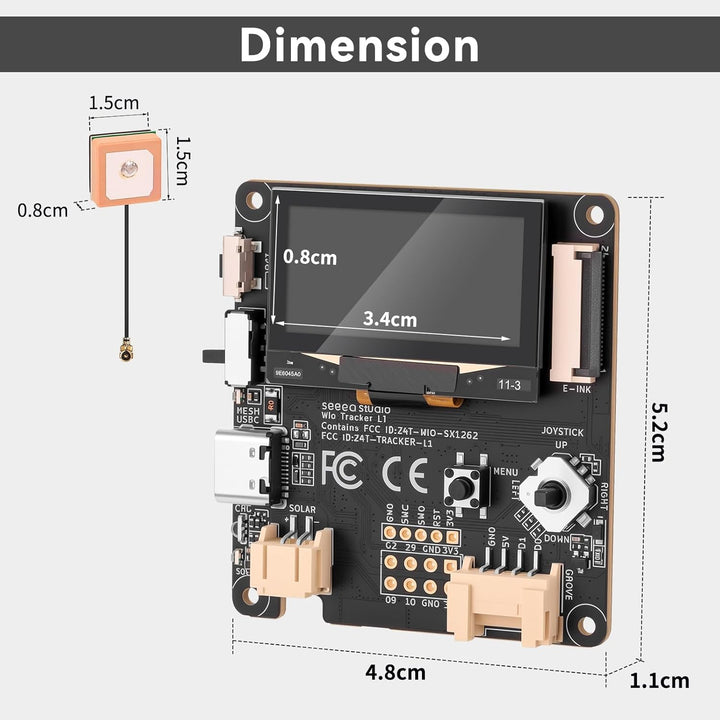 Wio Tracker L1 Entwicklungs Board SX1262 nRF52840-für AR duino Meshtastic LoRa, Blue Tooth 5.0, GPS