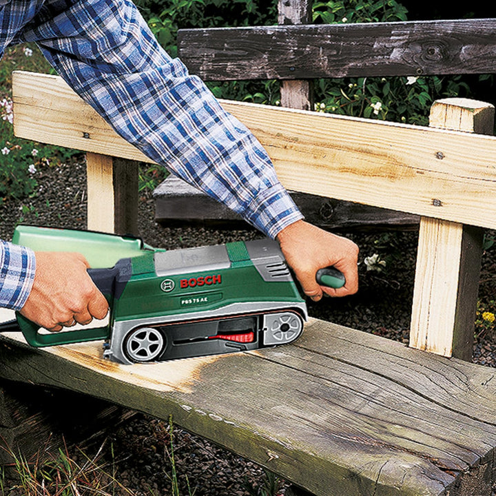 Bosch Home and Garden Bosch Bandschleifer PBS 75 AE Set (750 W, Bandgeschwindigkeit 200-350 m/min, S