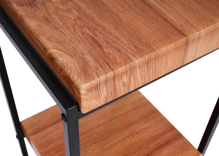 Blumentisch HWC-K71, Blumenregal Beistelltisch Pflanzregal, MVG-Zertifiziert MDF Metall - naturfarbe