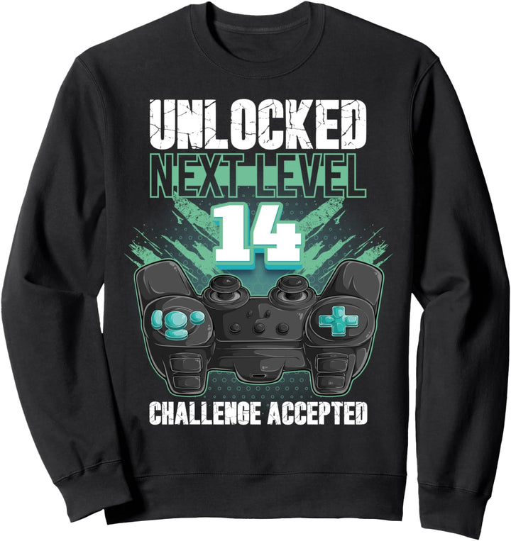 Gamer Level 14 Geburtstag Männer Frauen Jungen Mädchen Sweatshirt