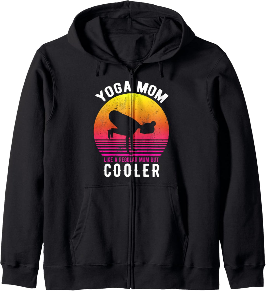Yoga Mom Vintage Retro Lustiges Yoga Geschenk Kapuzenjacke