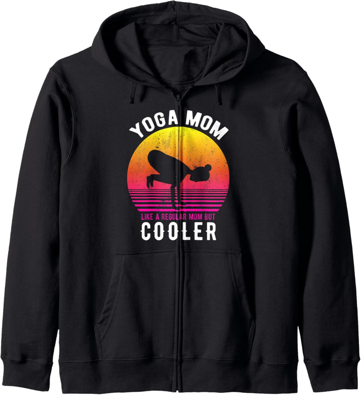 Yoga Mom Vintage Retro Lustiges Yoga Geschenk Kapuzenjacke