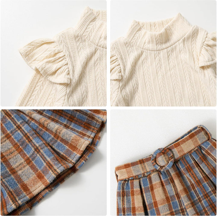 Miipat Kleinkind Mädchen Kleidung Set Mädchen Outfits Set Lange Ärmel Pullover Tops mit Mini Rock Se