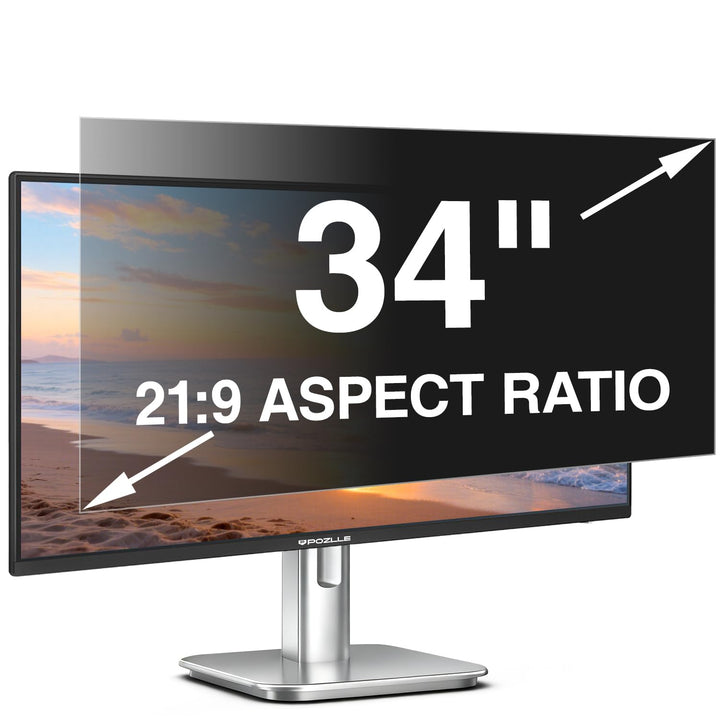 Blickschutzfolie für 34 Zoll 21:9 (79.4 x 34 cm) Monitor, Blaulichtfilter, Blendschutz, Abnehmbar Si