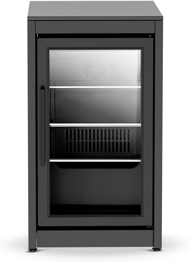cozze® Kühlschrankmodul für Outdoor Küche – Kompakter Unterschrank mit 15 mm HPL-Arbeitsplatte – Wet