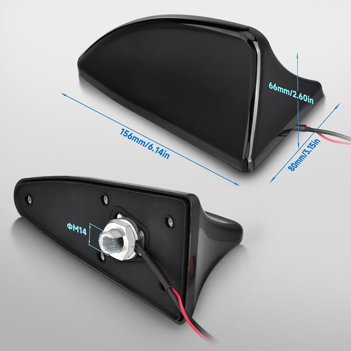 Eightwood Haifisch Antenne Auto Antenne Dach Shark Antenne Auto Kurz mit Verstärker AM/FM Autoradio