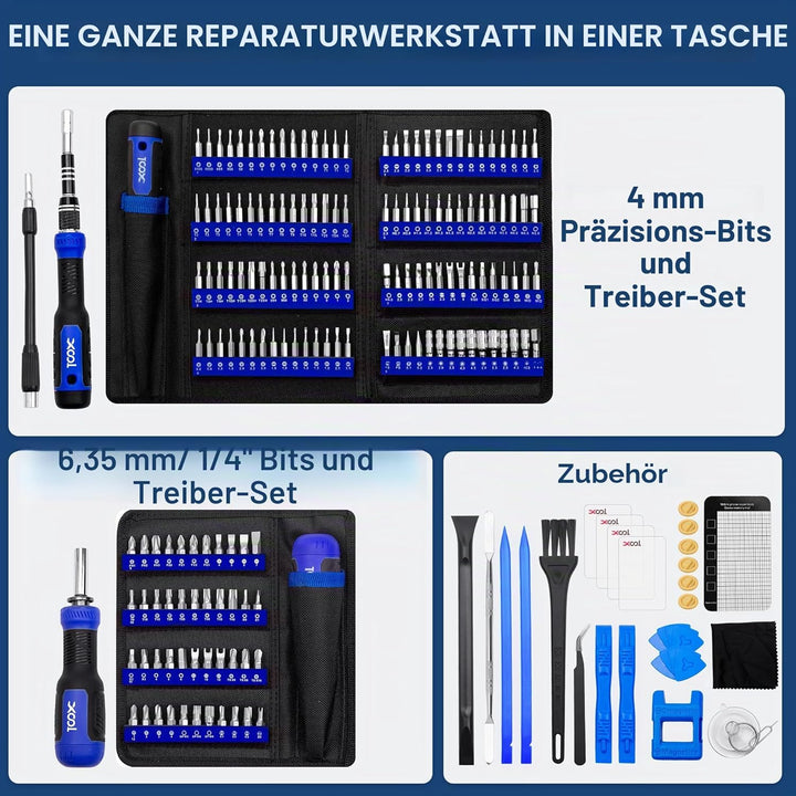 XOOL 200 in 1 Feinmechaniker Schraubendreher Set, Magnetischer Mini Feinmechaniker Werkzeug Set, Rep